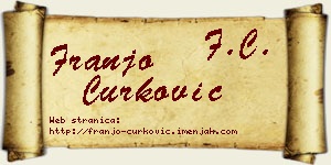 Franjo Ćurković vizit kartica